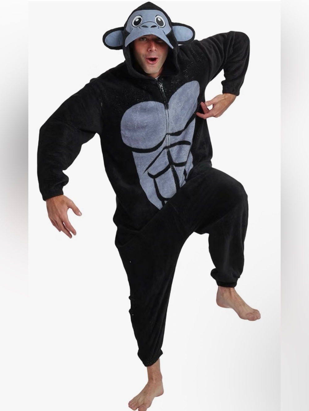Halloween Costume For Adult Men Size Medium Gorilla Animal Pajama Onesie Kugurum